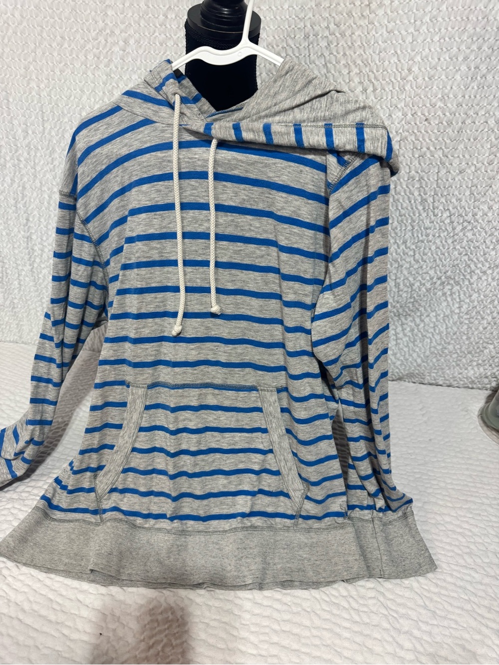 American Eagle Outfitters Gray and Blue Striped Hoodie